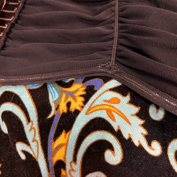 Free People Lost in Paradise Strapless Floral Velvet Mini Dress M - Picture 9 of 11